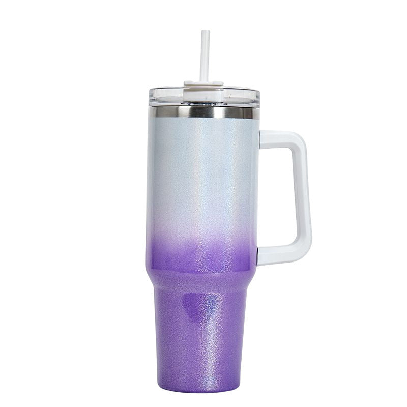 40 oz Stainless Steel Tumbler with Handle – Large Insulated Travel Mug, Keeps Drinks Hot & Cold, Leak-Proof Lid .