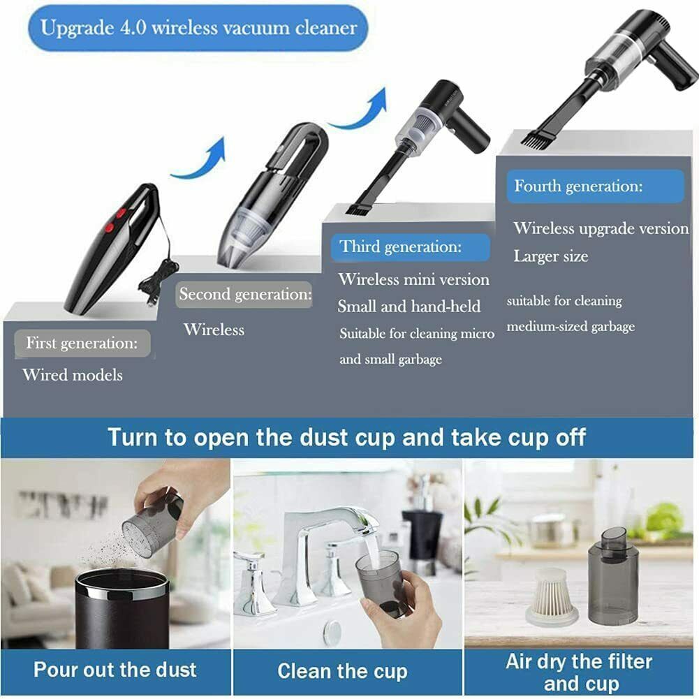 Portable Car Vacuum – High Power Cordless Cleaner for Small Spaces