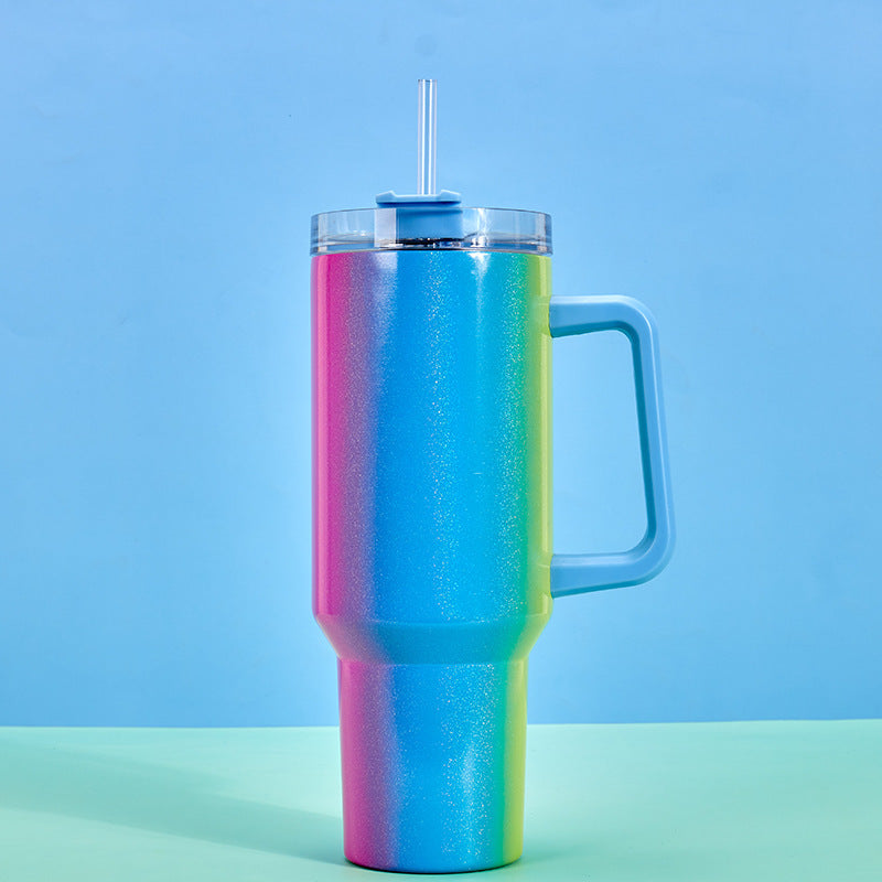 40 oz Stainless Steel Tumbler with Handle – Large Insulated Travel Mug, Keeps Drinks Hot & Cold, Leak-Proof Lid .