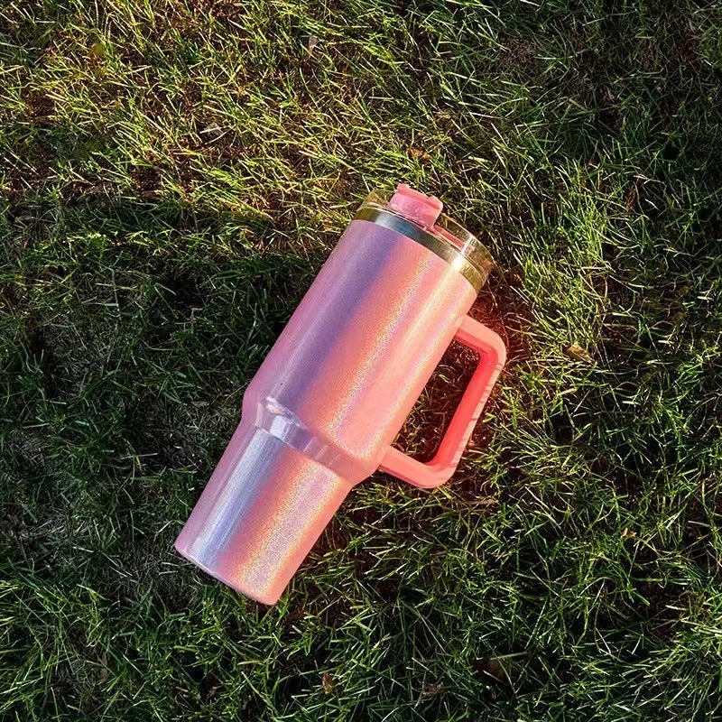 40 oz Stainless Steel Tumbler with Handle – Large Insulated Travel Mug, Keeps Drinks Hot & Cold, Leak-Proof Lid .
