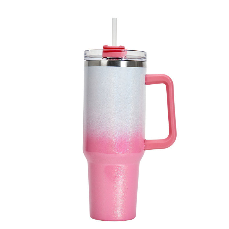 40 oz Stainless Steel Tumbler with Handle – Large Insulated Travel Mug, Keeps Drinks Hot & Cold, Leak-Proof Lid .