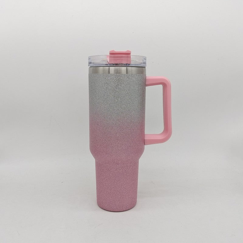40 oz Stainless Steel Tumbler with Handle – Large Insulated Travel Mug, Keeps Drinks Hot & Cold, Leak-Proof Lid .
