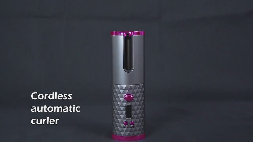 Cordless Automatic Hair Curler – Rechargeable USB Curling Wand, Portable Ceramic Curling Iron for Quick & Easy Curls